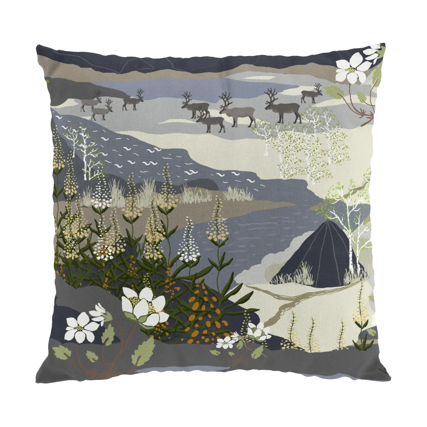 Arvidssons Textil Fjällvandring kuddfodral 47x47 cm Blå