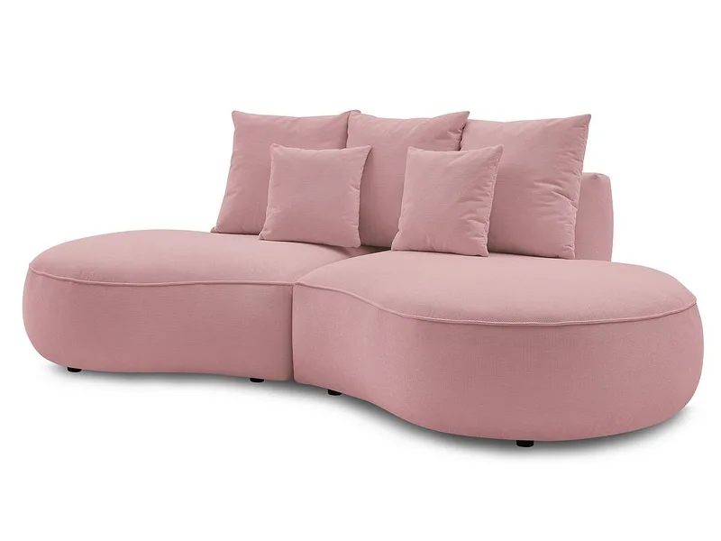 3er Sofa BOBOCHIC SAINT-GERMAIN Stoff mit Textur rosa