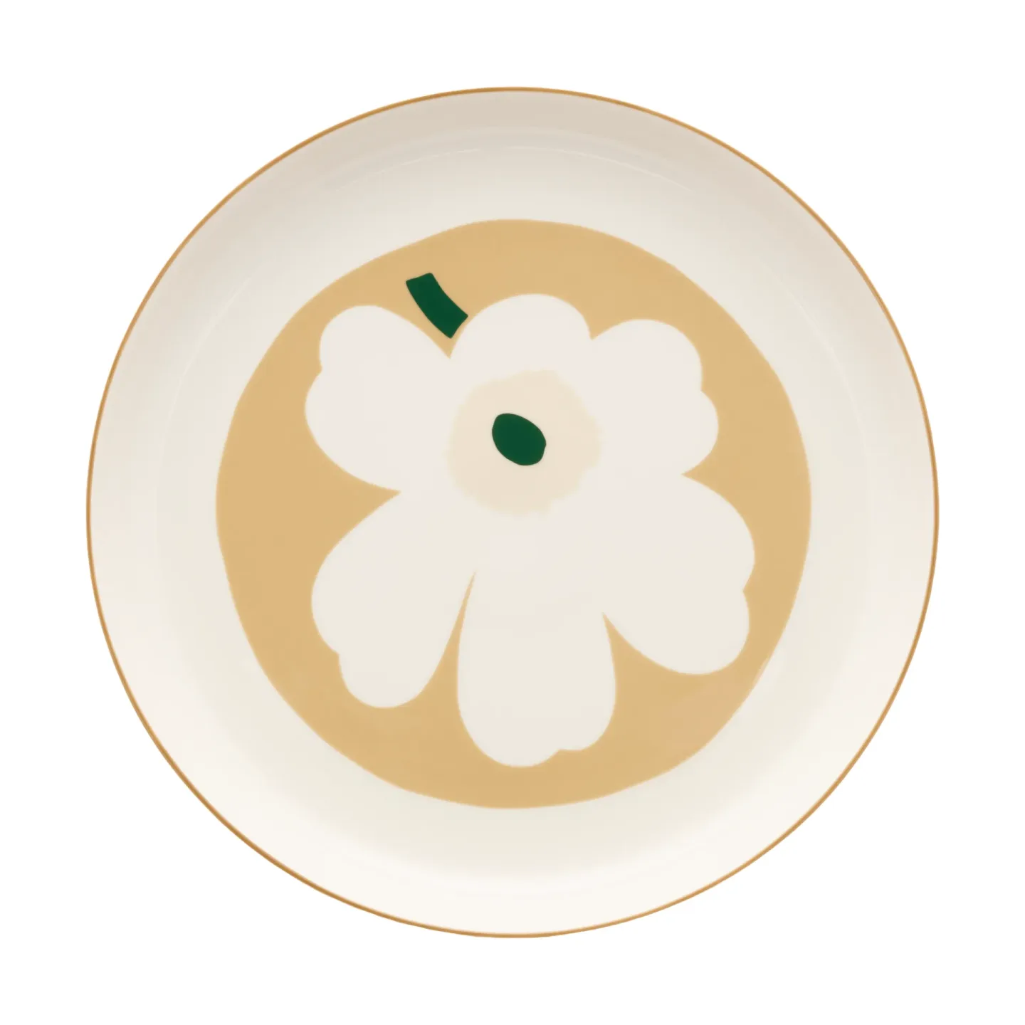 Marimekko Unikko Servierplatte White-beige-light sand-dark green