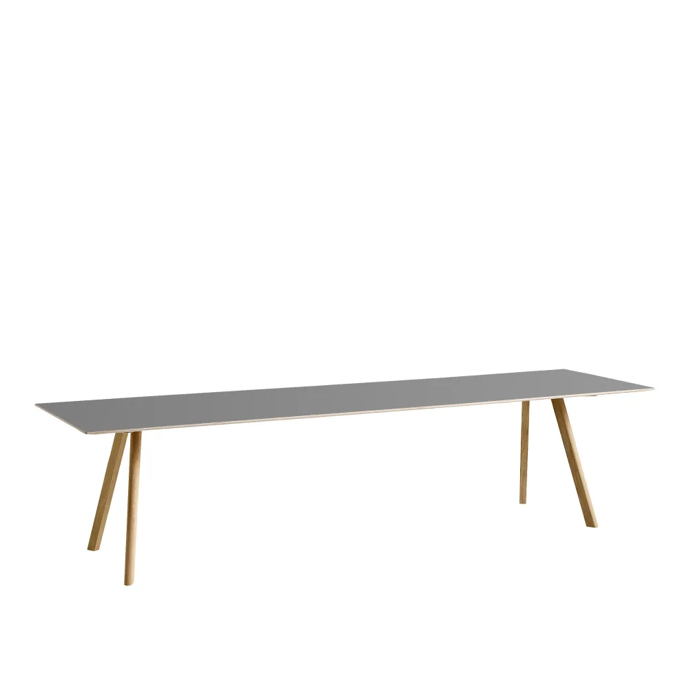 HAY - CPH30 2.0 Table Lacquered Oak Frame L300 X W90 X H74 Grey Linoleum Tabletop Lacquered Edge - Matbord - Ronan & Erwan Bouroullec - Grå - Trä