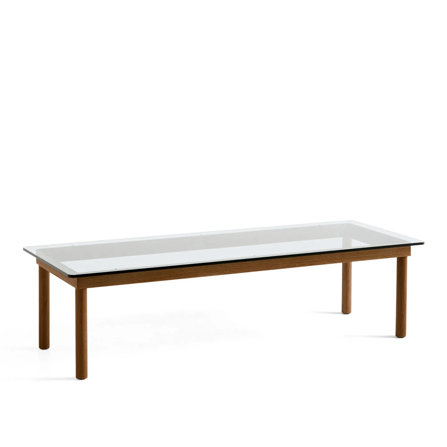 HAY - Kofi Wb Lacquered Walnut 140 X 50 cm Clear Glass - Soffbord - Martin Solem - Träfärgad - Glas/Trä