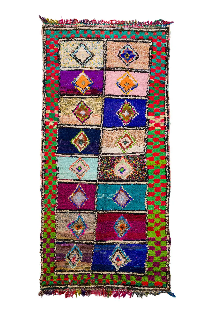 Marokkansk Boucherouite-teppe 145 x 305 cm (Størrelse: 145 x 305 cm)