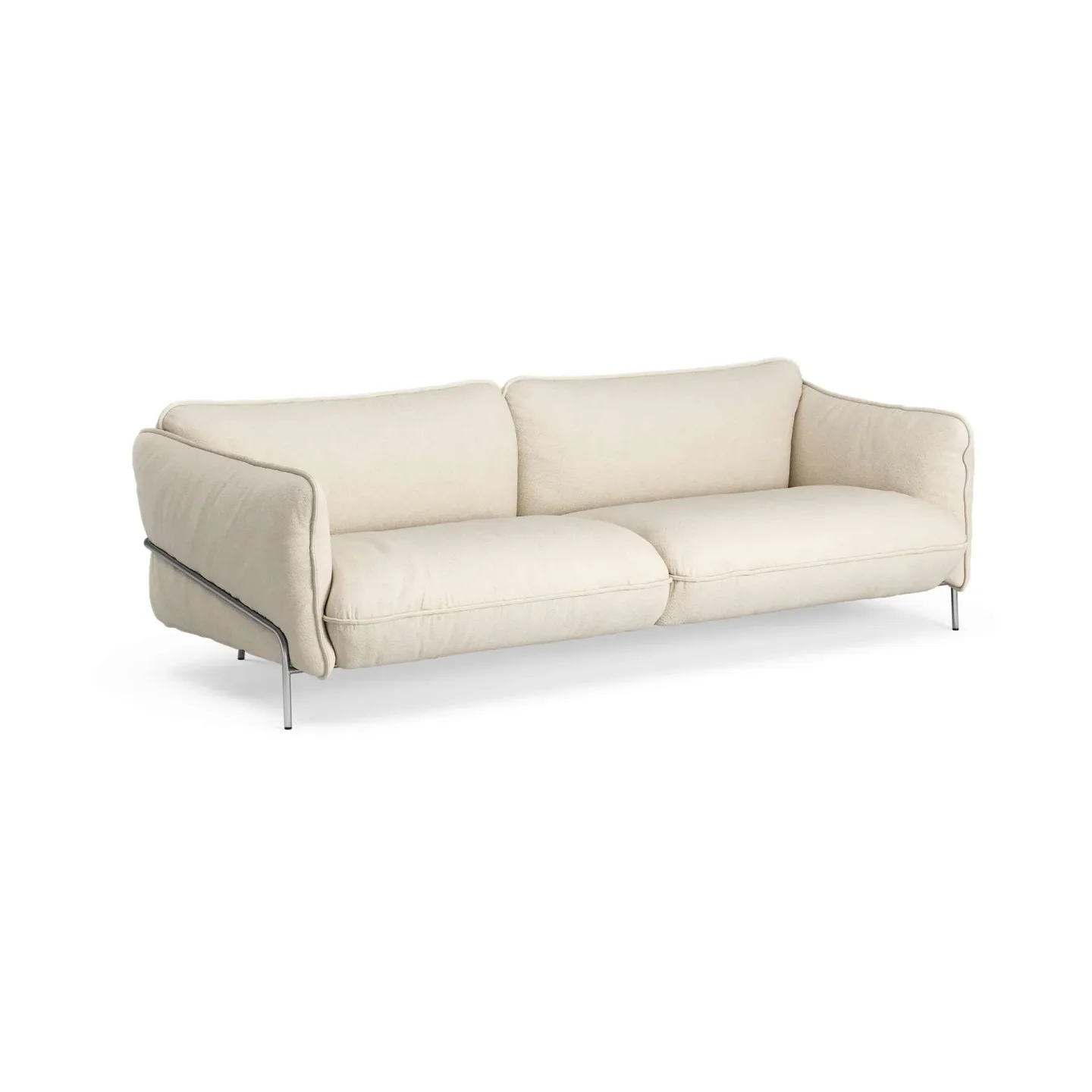 Swedese Continental Sofa Sealife Light beige/white–verchromter Stahl