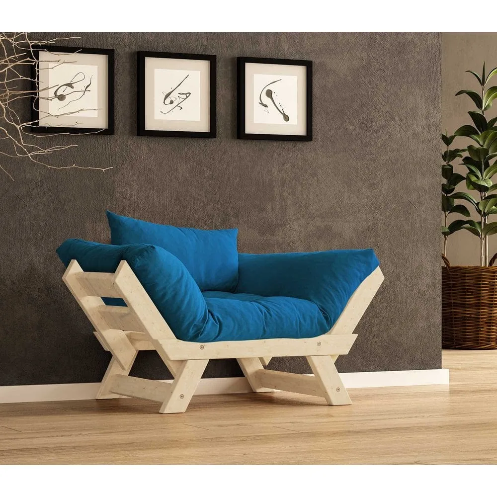 Zylar 2-sits Bäddsoffa - Blå/Natur