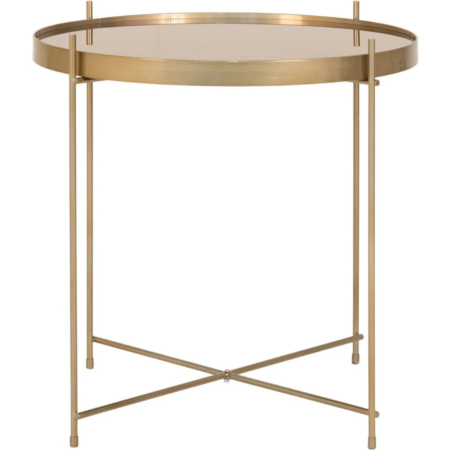 Salontisch Wavero messing Glas/Stahl B 48 H 48 cm