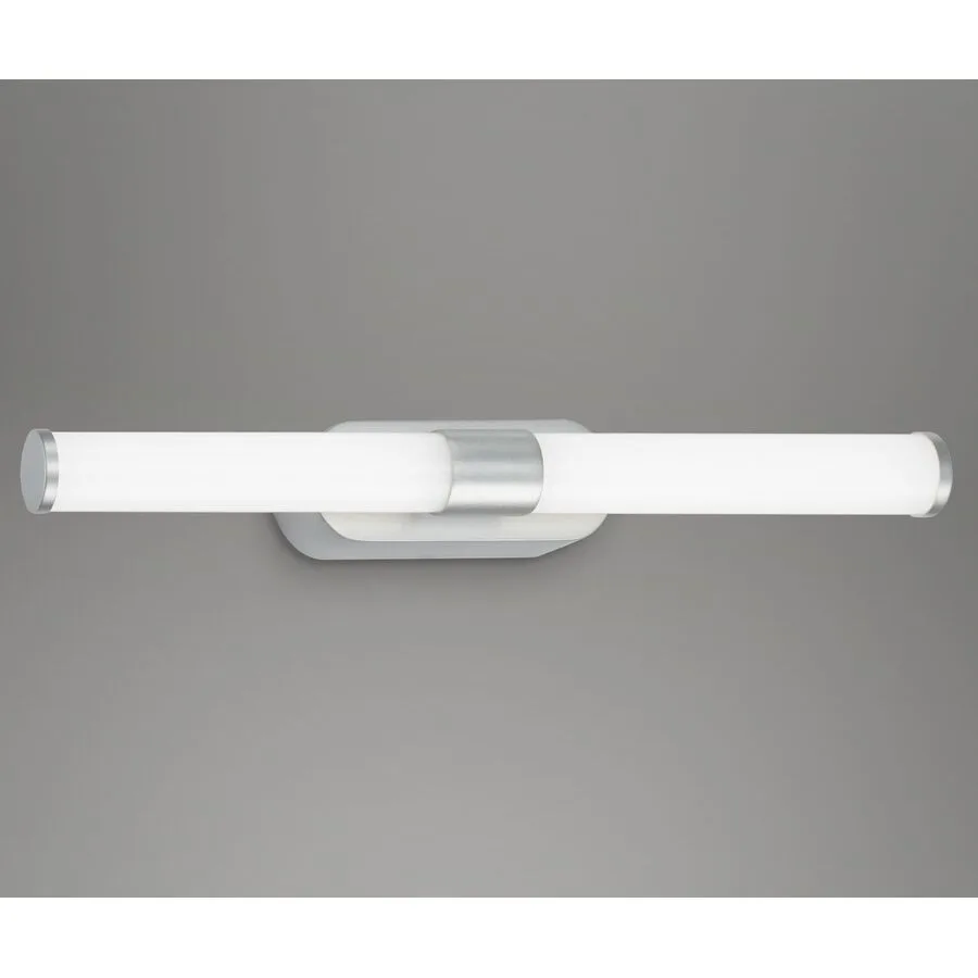 Badlampe Splash Grau Kunststoff 40 cm 4.5 cm - Farbe: chrom matt - LED - Lichtfarbe: Helles Neutralweiss - LED Energiesparlampen