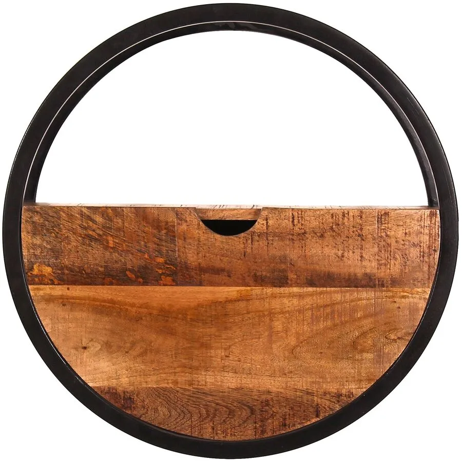 Wandregal Neysi nature, schwarz Mangoholz B 50 T 20 cm