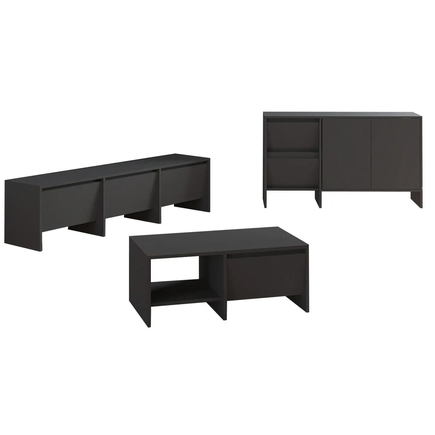 Crala Vardagsrumsmöbelset 160x40x35 cm - Antracit