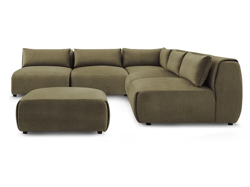 Ecksofa mit Hocker BOBOCHIC JEANNE Samt grün