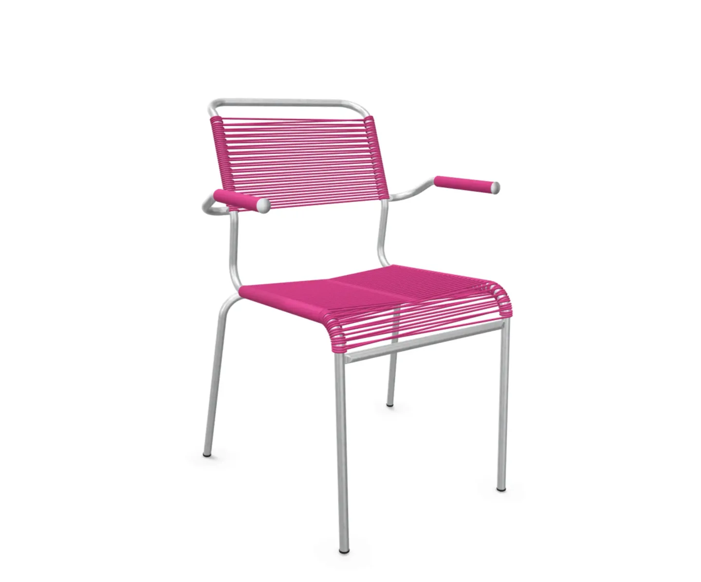 Schaffner Spaghetti-Stuhl Säntis mit Armlehnen Feuerverzinkt Rosa | Schubiger Möbel