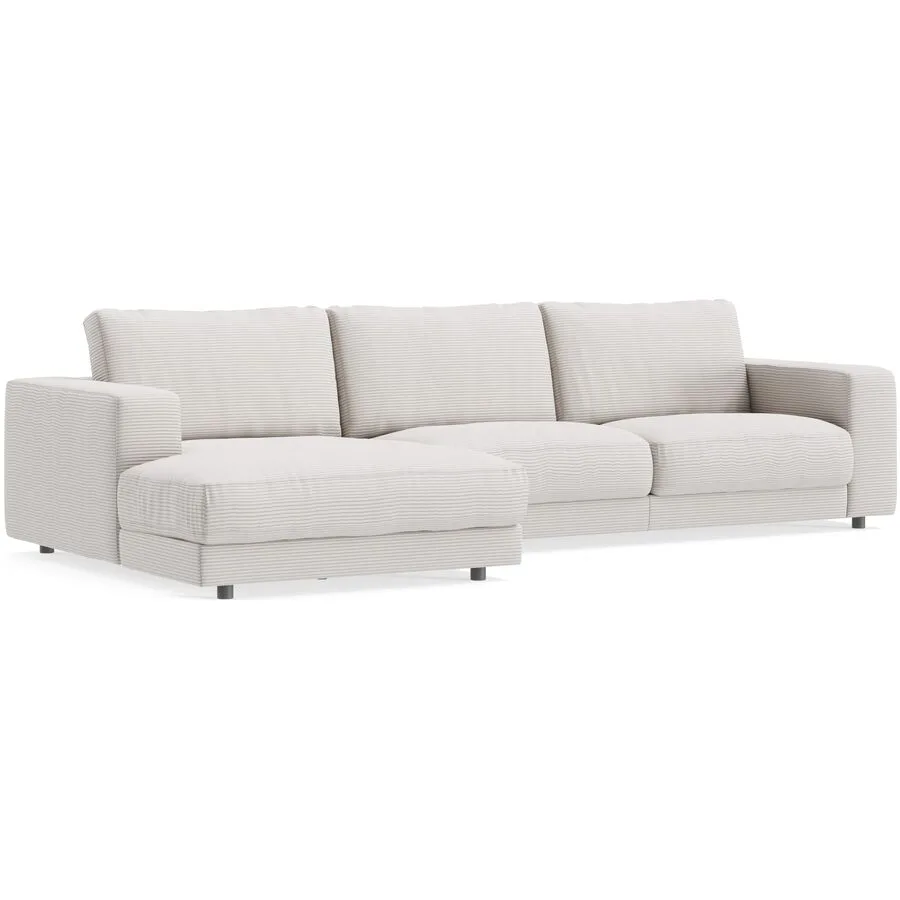 Ecksofa Ava Links Bezug: 88% Polyester, 12% Polyacryl snow B 320 T 170 cm - Möbel Konfigurator: Traummöbel individuell zusammenstellen