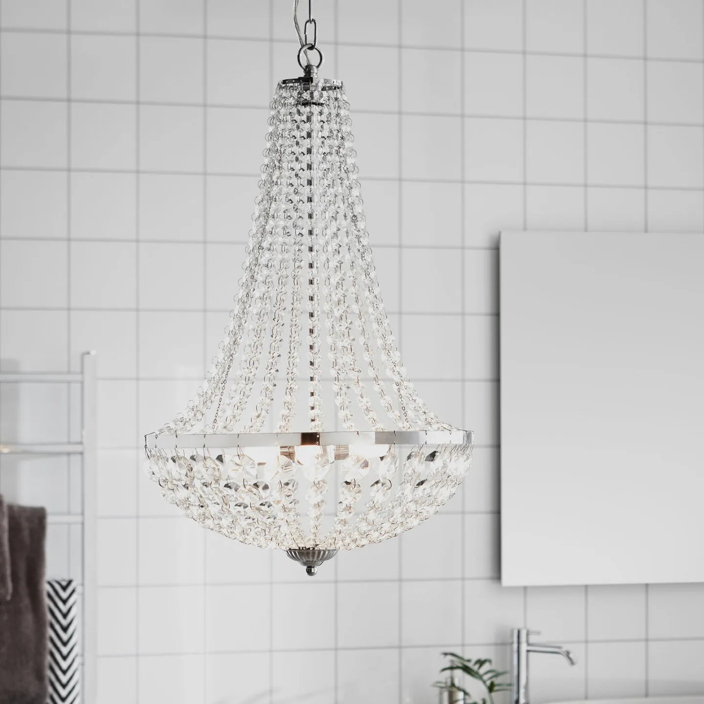 Gränsö 3 Kronleuchter IP44 Chrome - Markslöjd - Badezimmer - Kristall - Mehrflammig