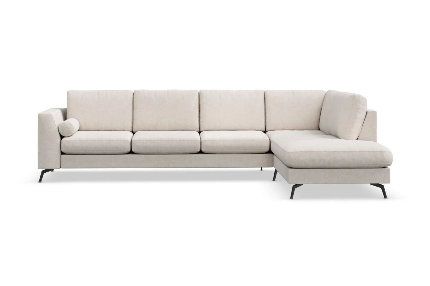 Ocean Lyx 4-sits Högervänd L-formad Schäslongsoffa i Tyg - Beige
