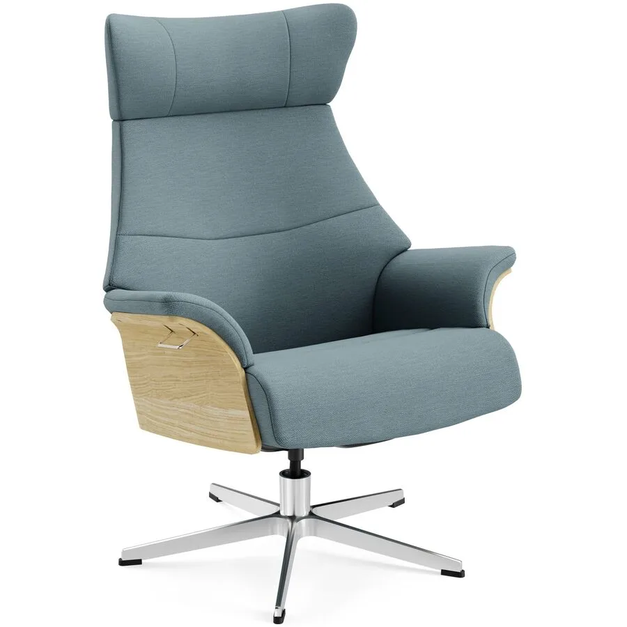 Conform Sessel Airness Cyan/Beige/Silber Stoff/Holz/Aluminium 81 cm 163 cm - Farbe: 39 petrol - Material: Stoff, Eiche, Aluminium - Möbel