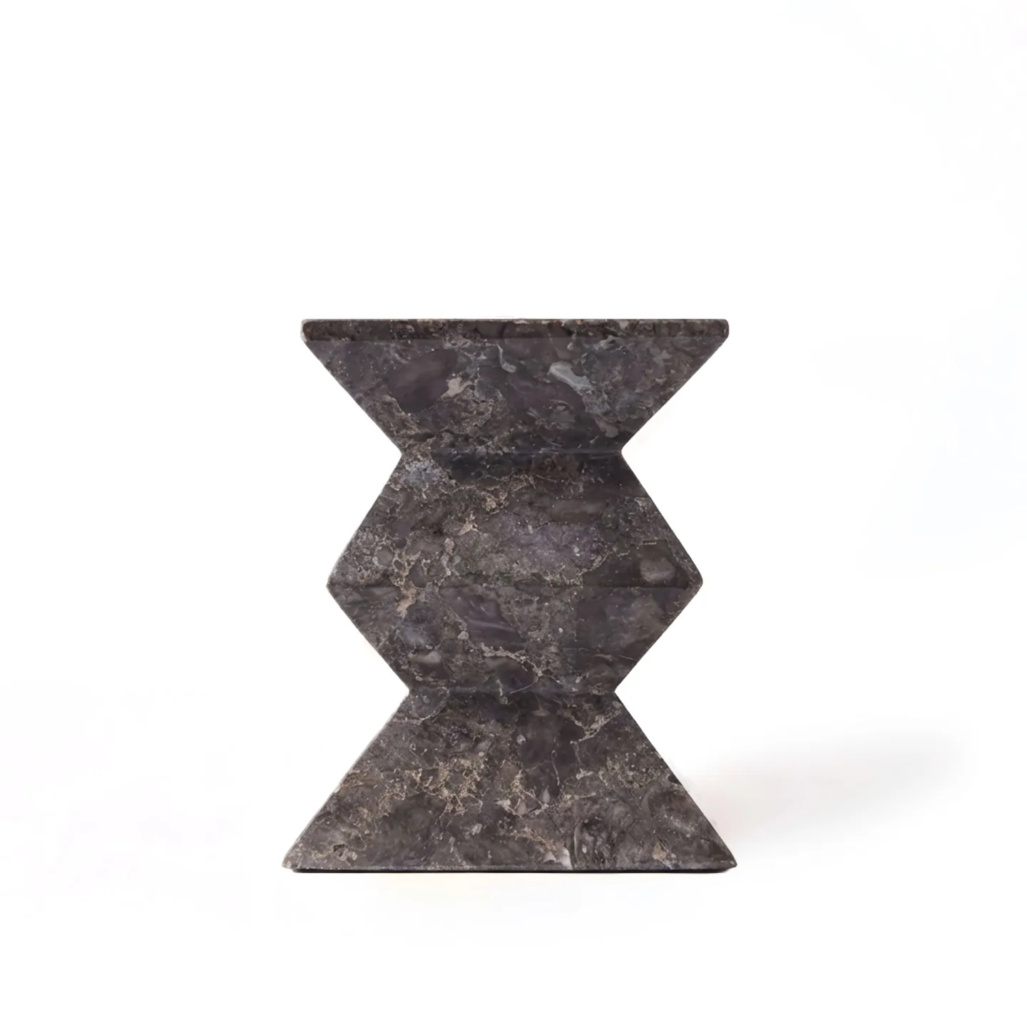 Dusty Deco - Totem Candle Holder Grey Marble Low - Ljusstakar - Edin & Lina Kjellvertz - Grå - Sten
