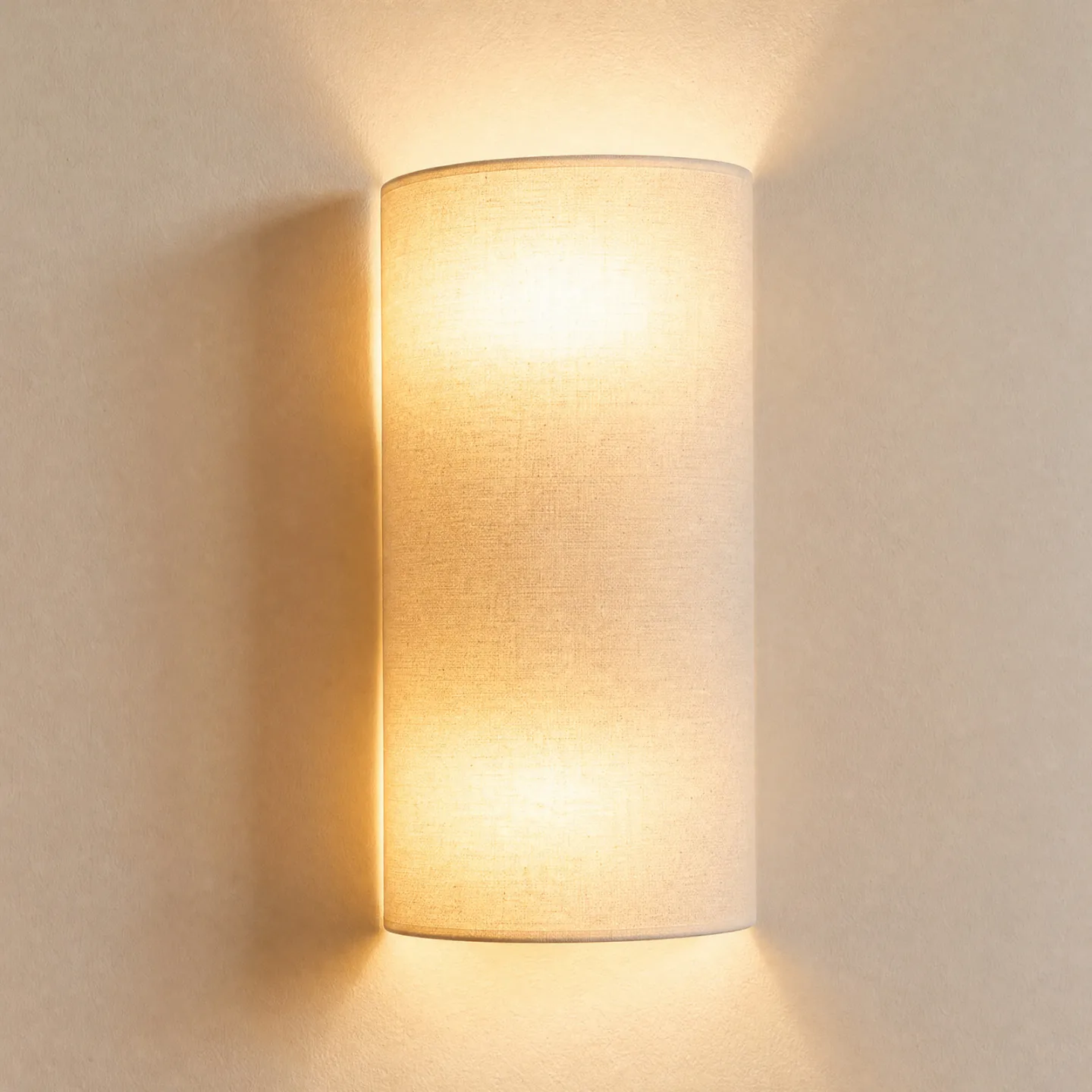 Nature Wandlampe, creme, Höhe 40cm, Textil, up/down - Duolla - Wohnzimmer - Boho - Stoff / Textil - Mehrflammig