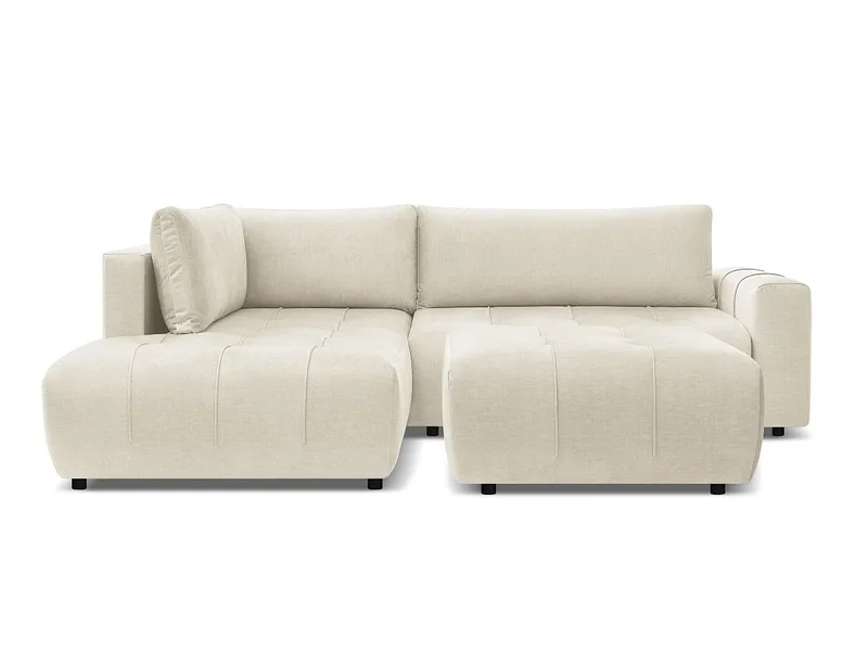 Ecksofa mit Hocker BOBOCHIC ARSENE Samt beige