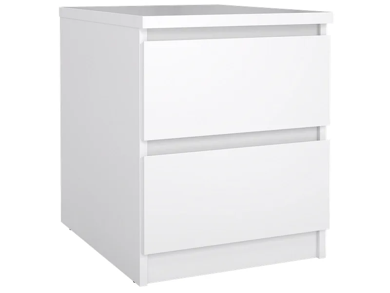 Nachttisch NAIA 2 Schubladen 40.4x50x49.5cm weiss lackiert