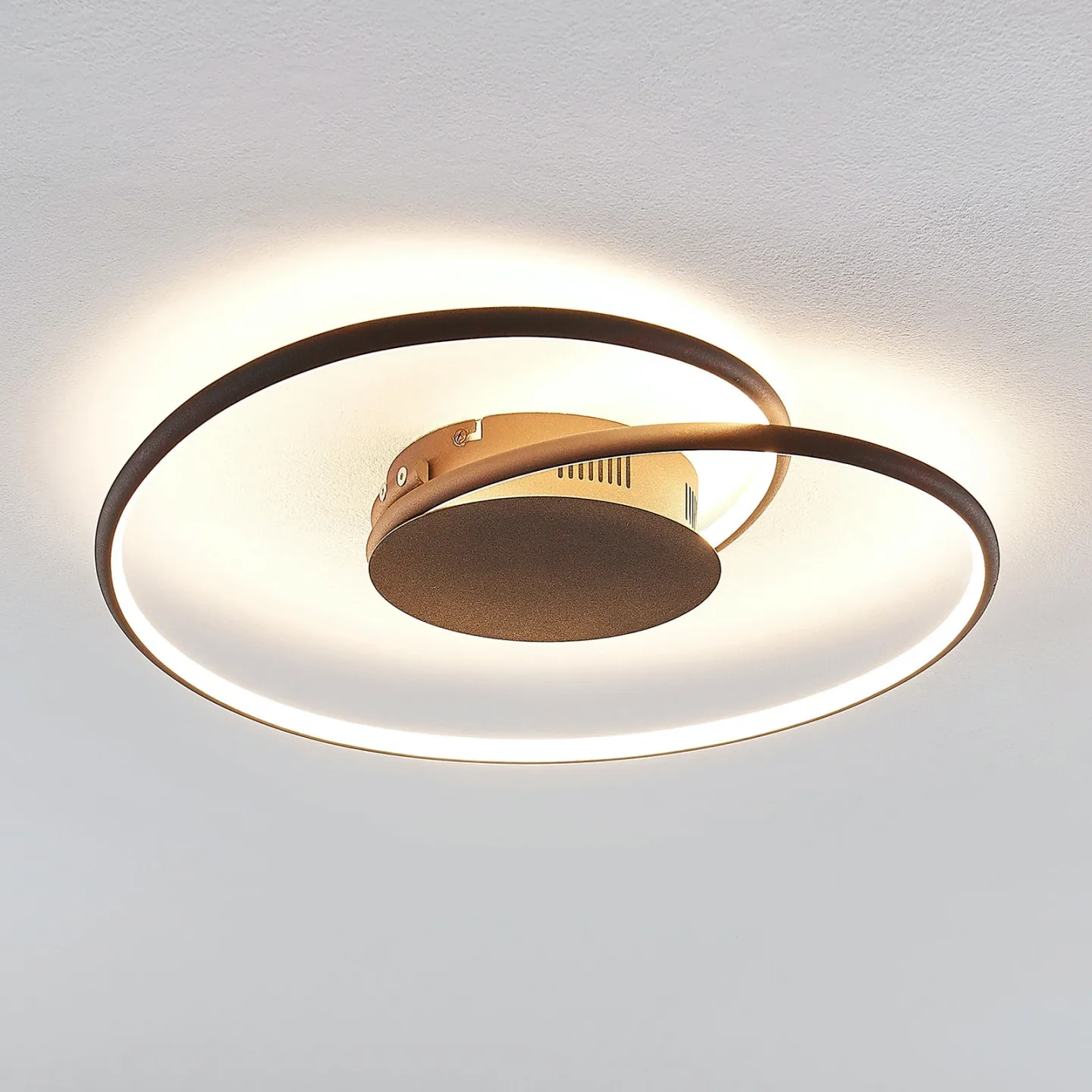 Joline LED Deckenleuchte Ø45 Rust - Lindby - Wohnzimmer - Modern - Metall - Bündig