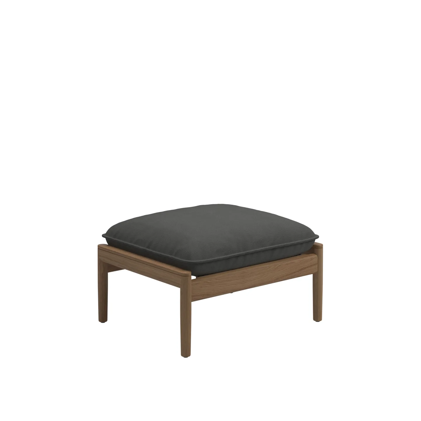 Gloster - Saranac Ottoman - Fabric Grade D - Wave Gravel - Utomhuspallar och puffar - Mark Gabbertas - Mönstrad,Träfärgad,Blå