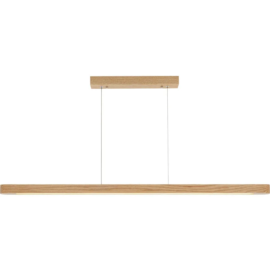 Pendellampe Kira Holz/Metall Eiche - Farbe: braun - LED - Lichtfarbe: Extra warmweiss - Helles Neutralweiss - Material: Eichenholz/Metall -