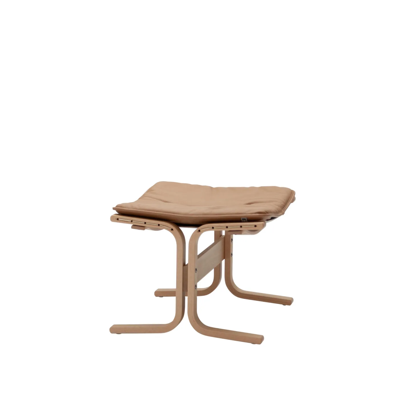 LK Hjelle - Siesta Fiora Footstool Hemsen Anilin 35 Brown - Fotpallar - Ingmar Relling - Brun - Bomull/Läder/Trä