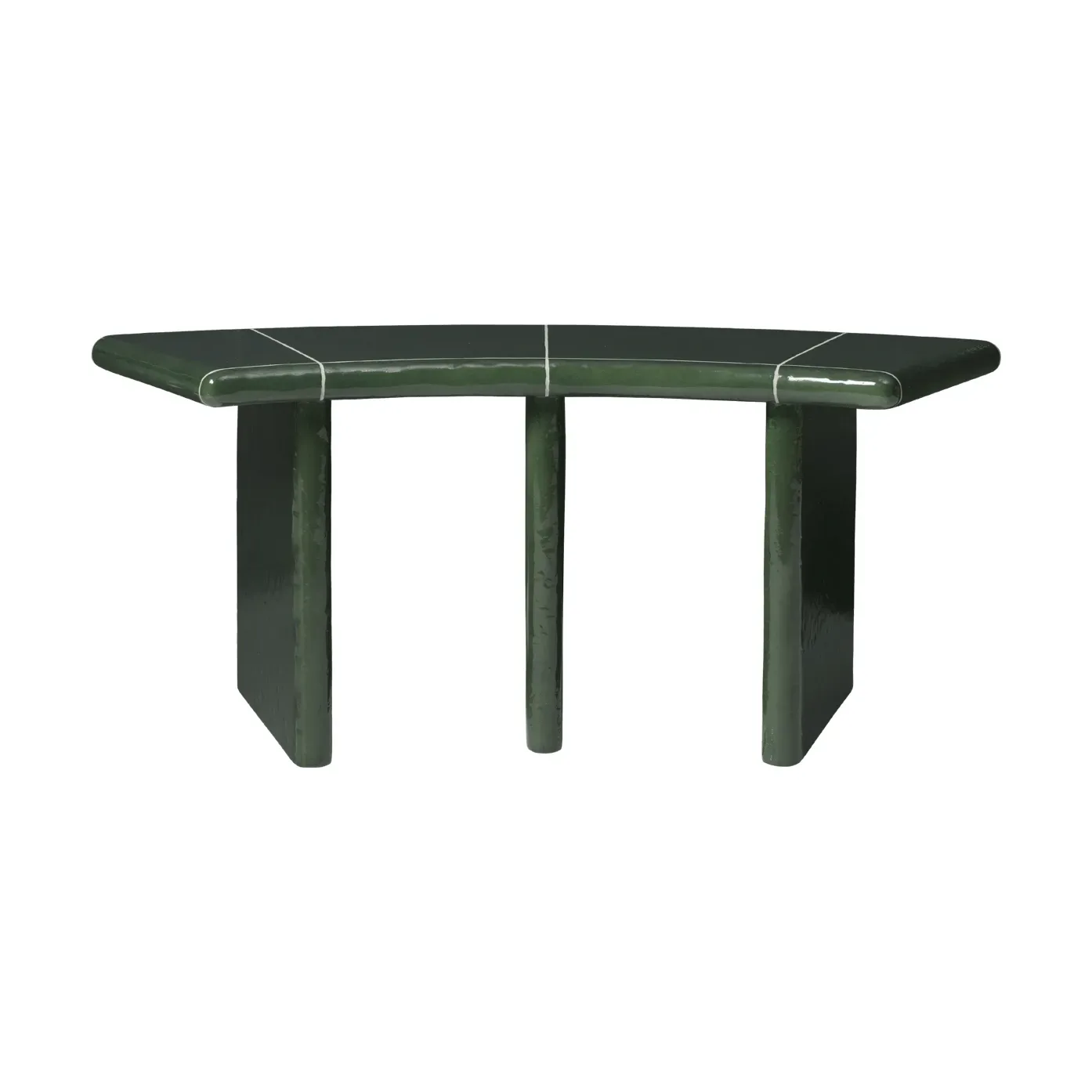 Ferm Living Deya curved Sitzbank Dunkelgrün, 110x40x45,5 cm