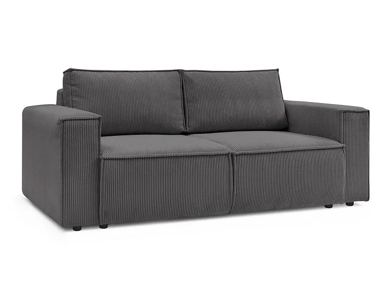 2er Sofa BOBOCHIC NIHAD Cord-Stoff dunkelgrau