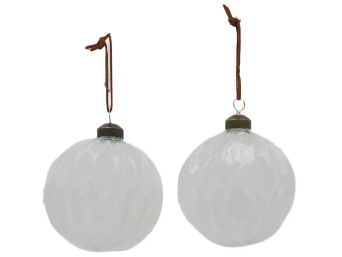 Decofinder Baumkugel Glas Weiss H: 30 cm | Schubiger Möbel