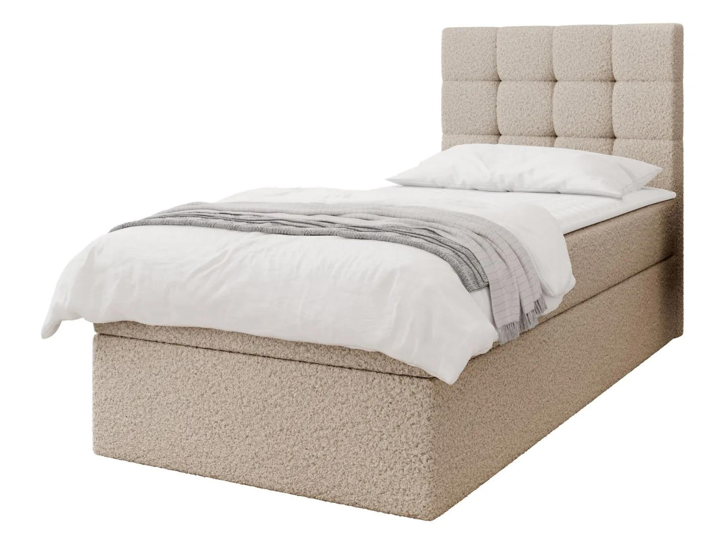 Kleiv Kontinentalsäng med förvaring 80x200 cm - beige