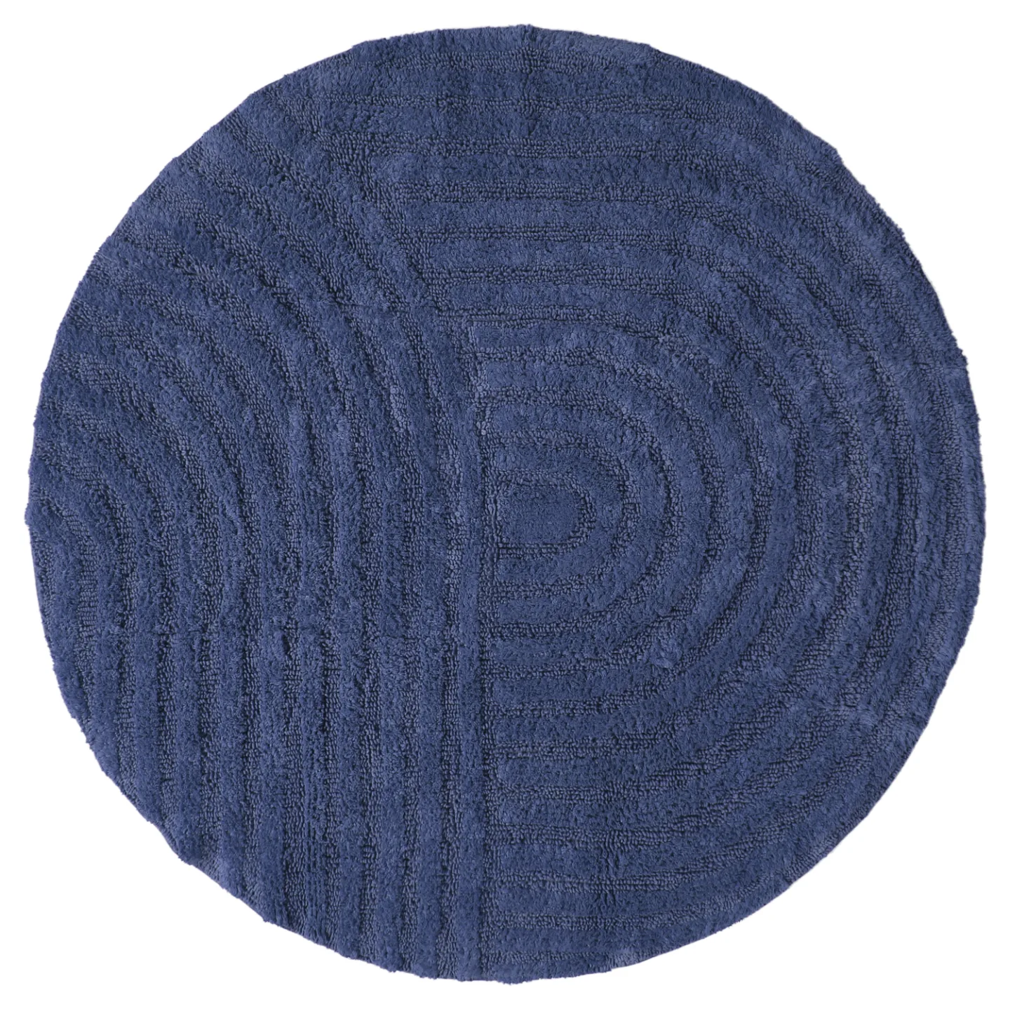 Rund baderomsmatte - Embla (blå) (Størrelse: Ø 65 cm)