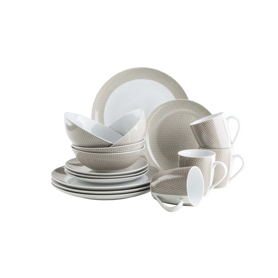 MÄSER Geschirr-Set Kitchen Time II Beige Porzellan