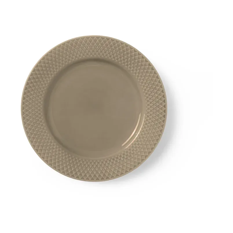 Lyngby Porcelæn Rhombe Earth Mittagsteller Ø23 cm Clay