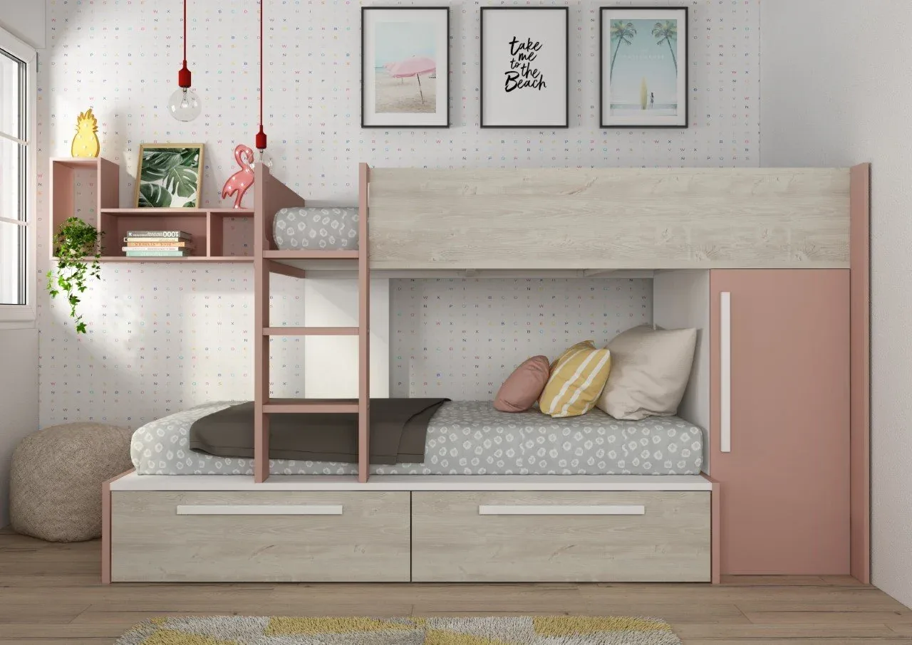 Drømmerom - Køyeseng Breeze med garderobe 90x200