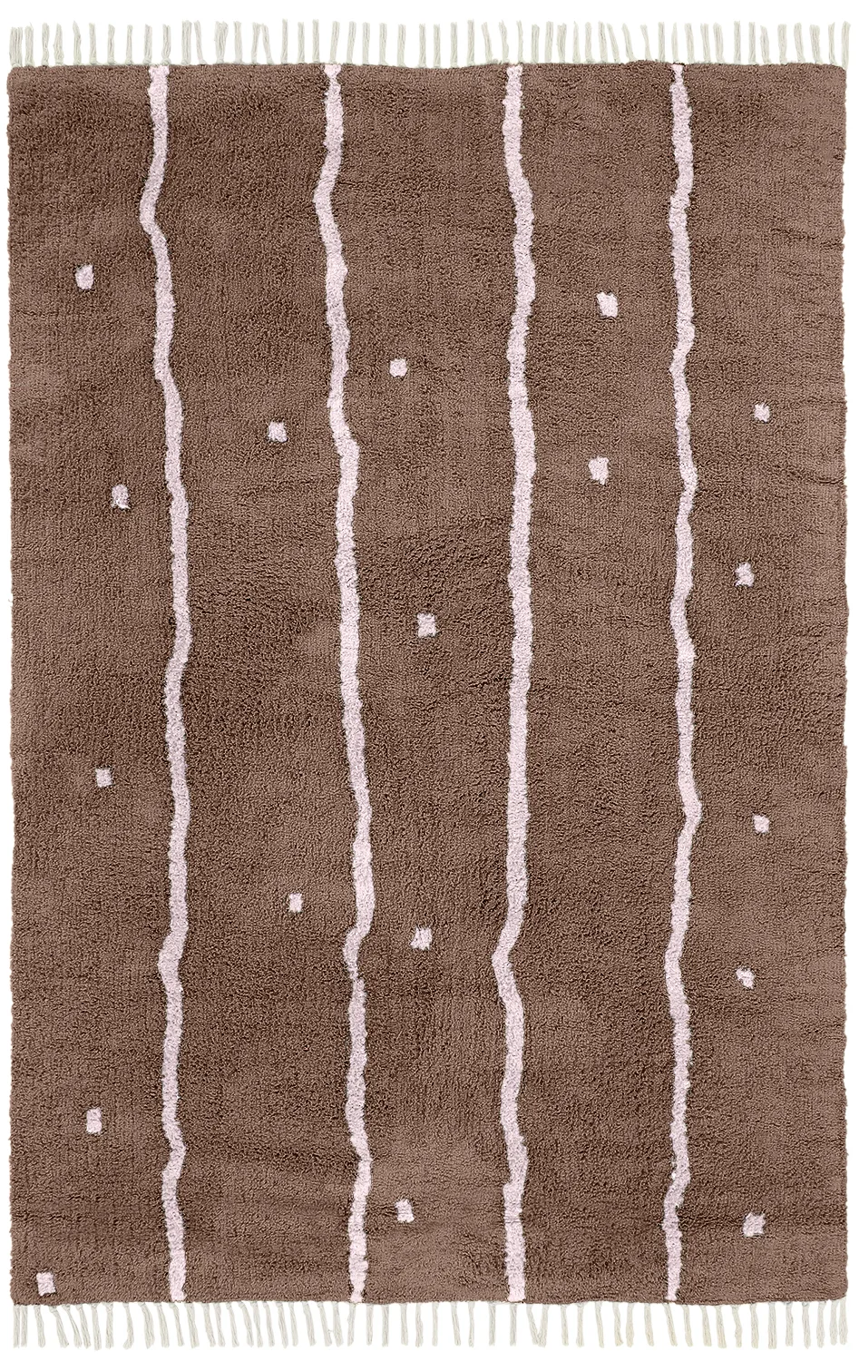 Ryetepper - Leora Natural Cotton Shaggy (brun/lilla) (Størrelse: 80 x 150 cm)