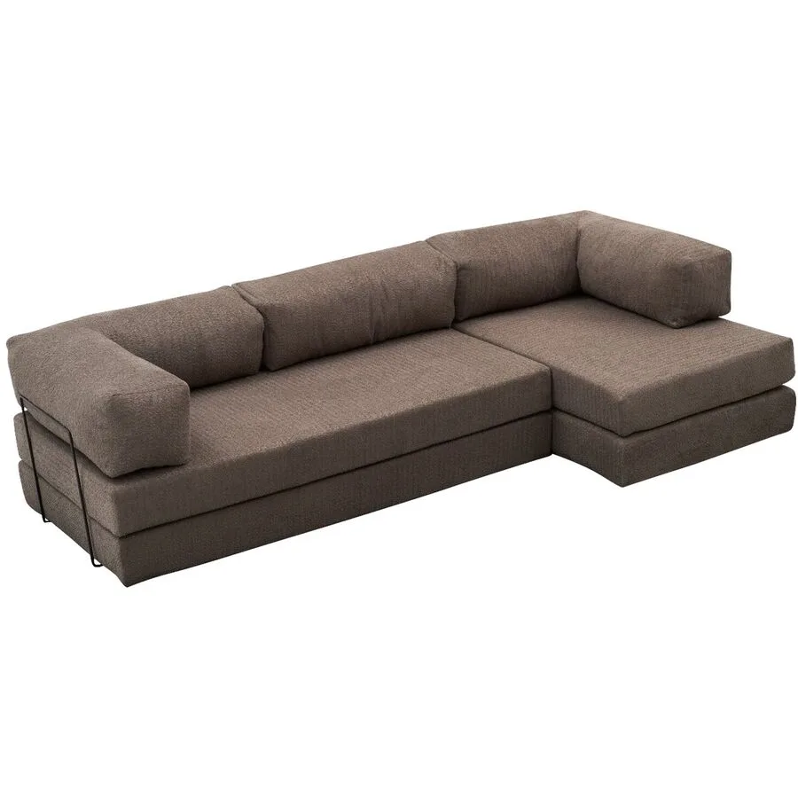 Bettsofa Foldbar Grau Fabric: 100% CHENILLE B 290 T 95 cm