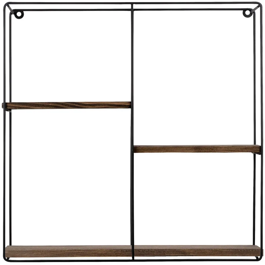 Wandregal Georis natur/schwarz Holz/Metall B 60 T 15 cm