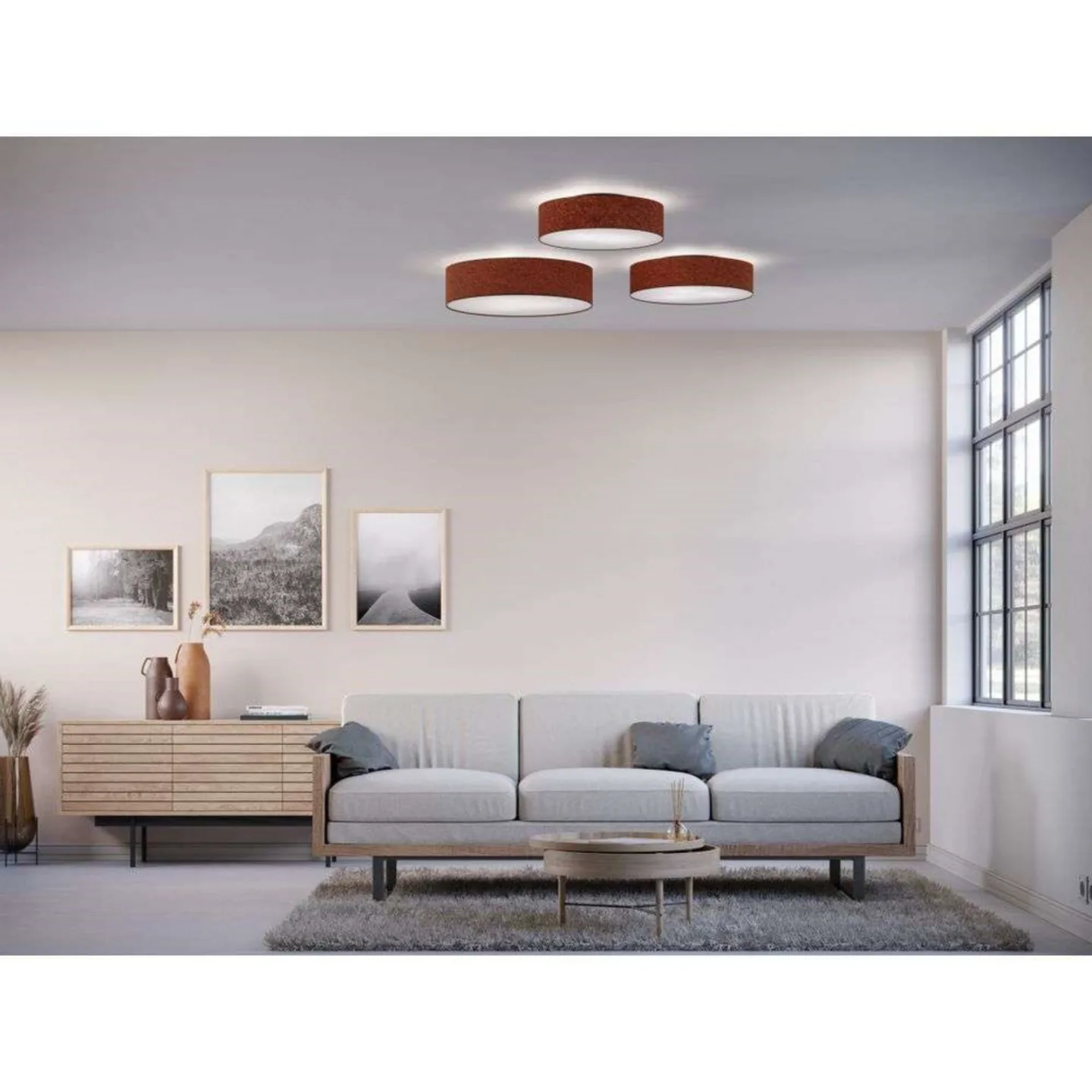 Soft Deckenleuchte Ø50 Rust Wool - Belid - Wohnzimmer - Stoff / Textil