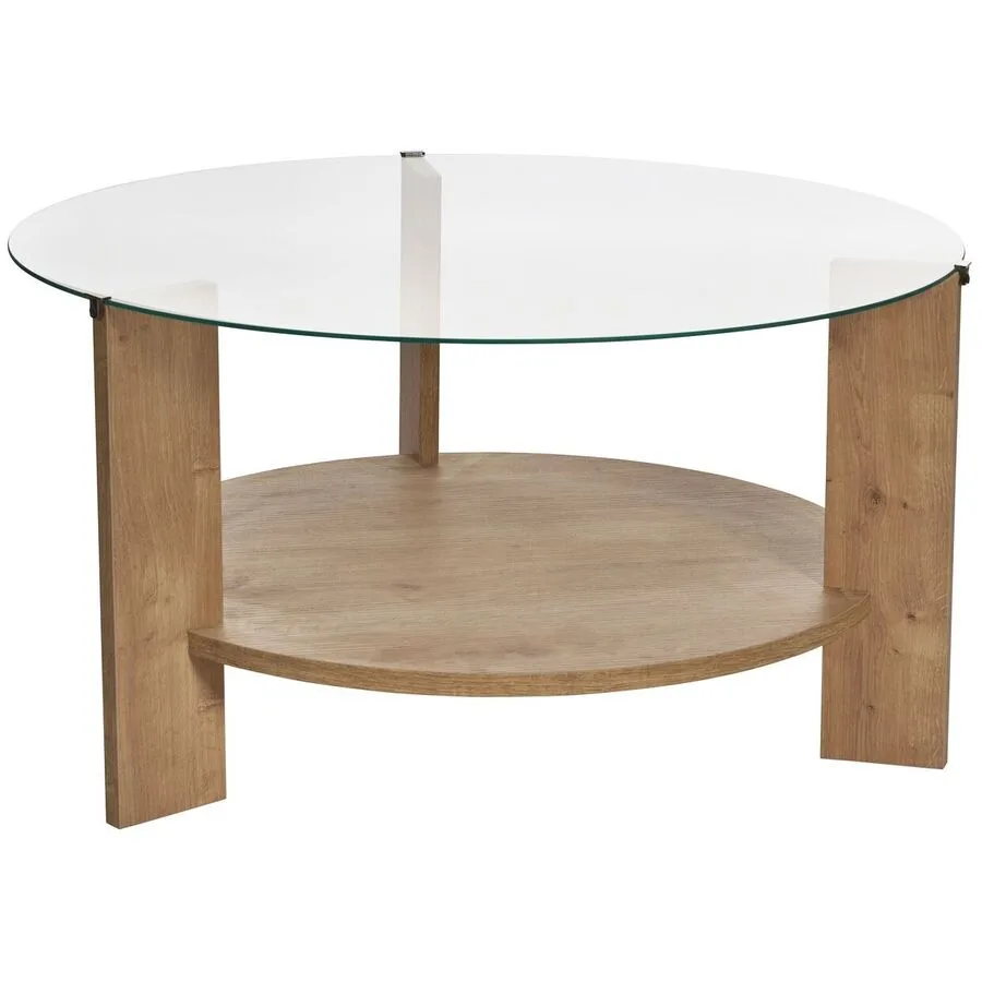 Salontisch Georis eiche/transparent Glas/Holzwerkstoff B 75 H 40 cm