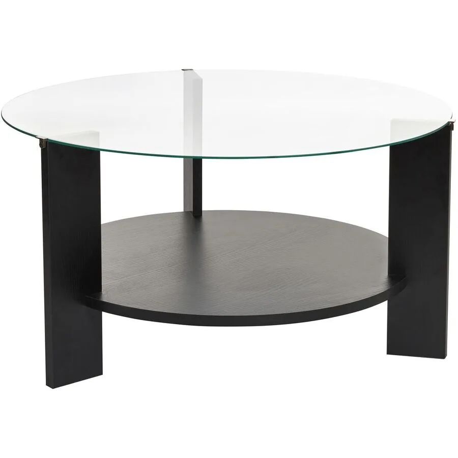 Salontisch Georis Schwarz/Transparent Glas 75 cm