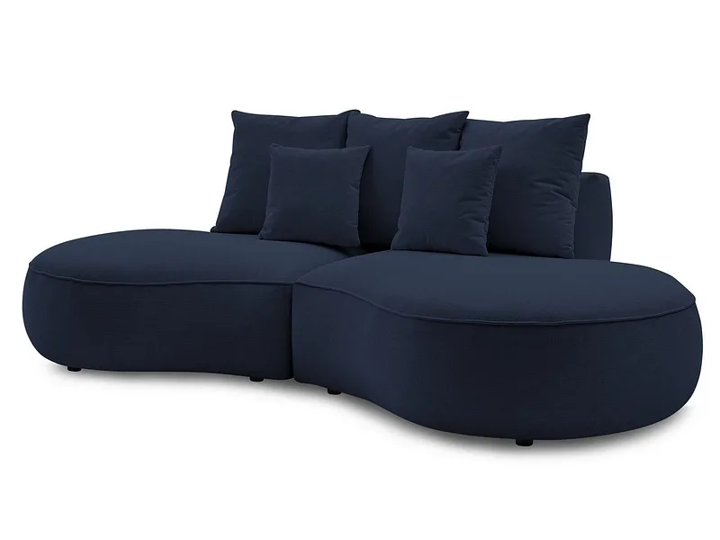 3er Sofa BOBOCHIC SAINT-GERMAIN Stoff mit Textur dunkelblau