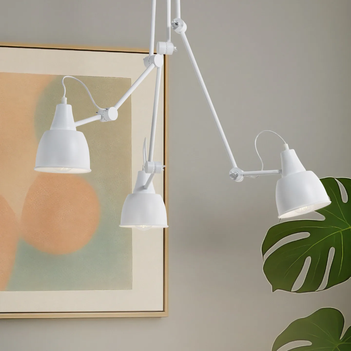 814 Loftlampe, 3 lyskilder, hvid, justerbar – ALDEX - Stue - Moderne - Metal - Med flere lyskilder