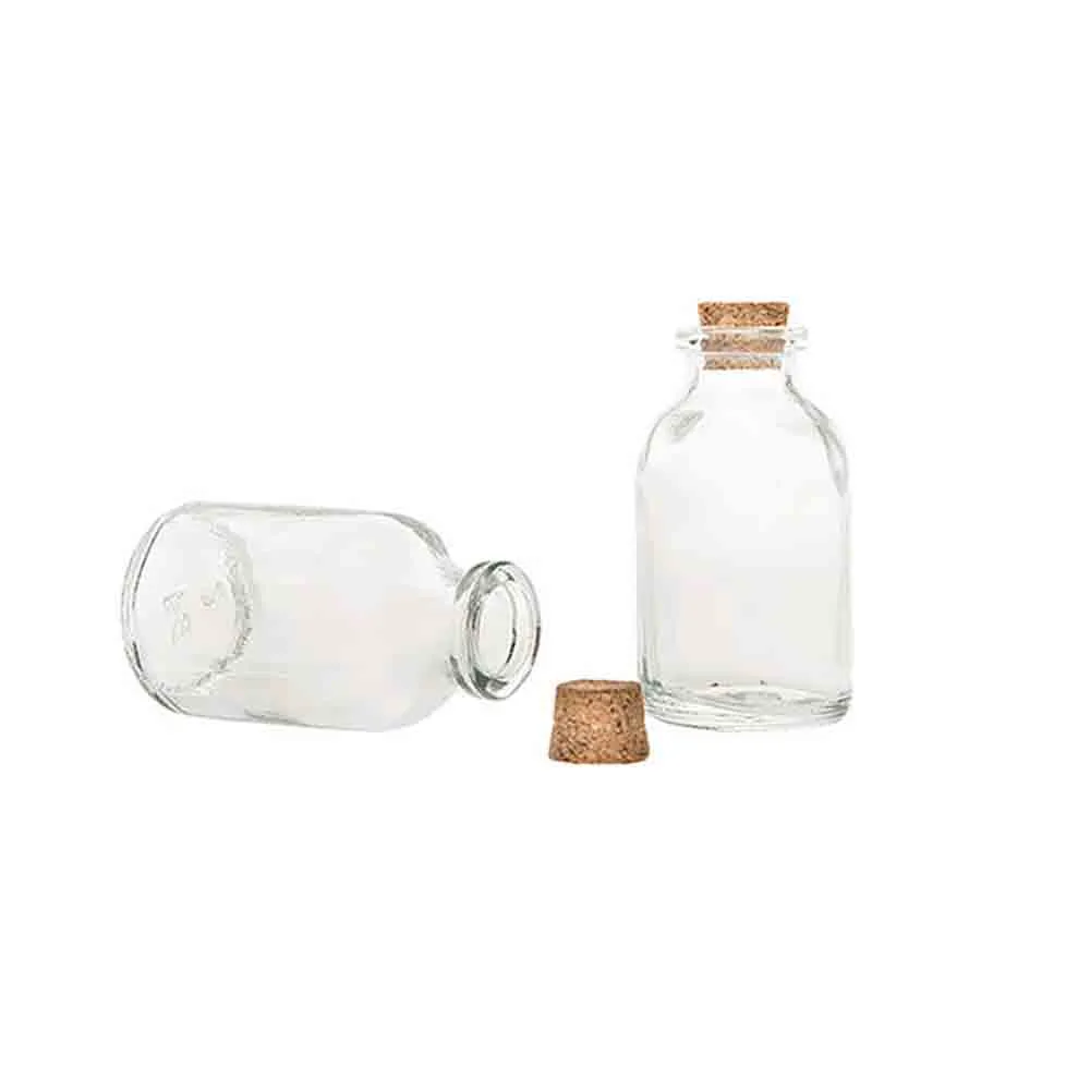 Glasflaska med kork klar Mini 20 ml