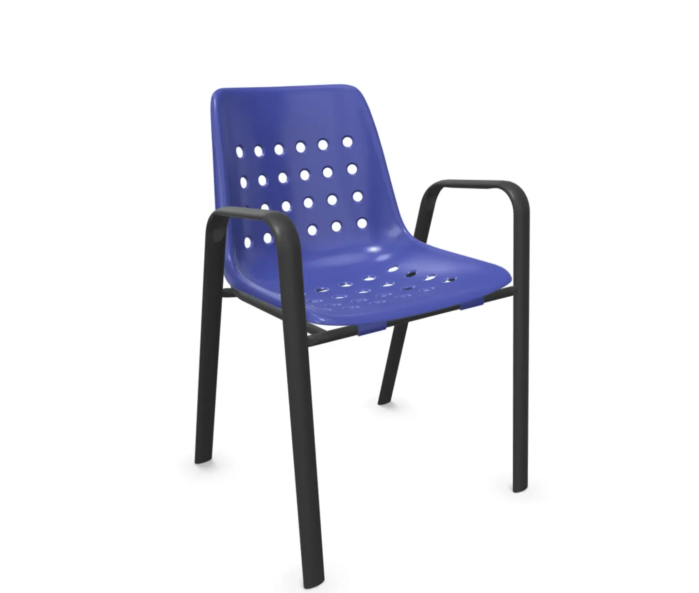 Schaffner Schalen-Stuhl Bermuda mit Armlehne Rundoval Blau | Schubiger Möbel