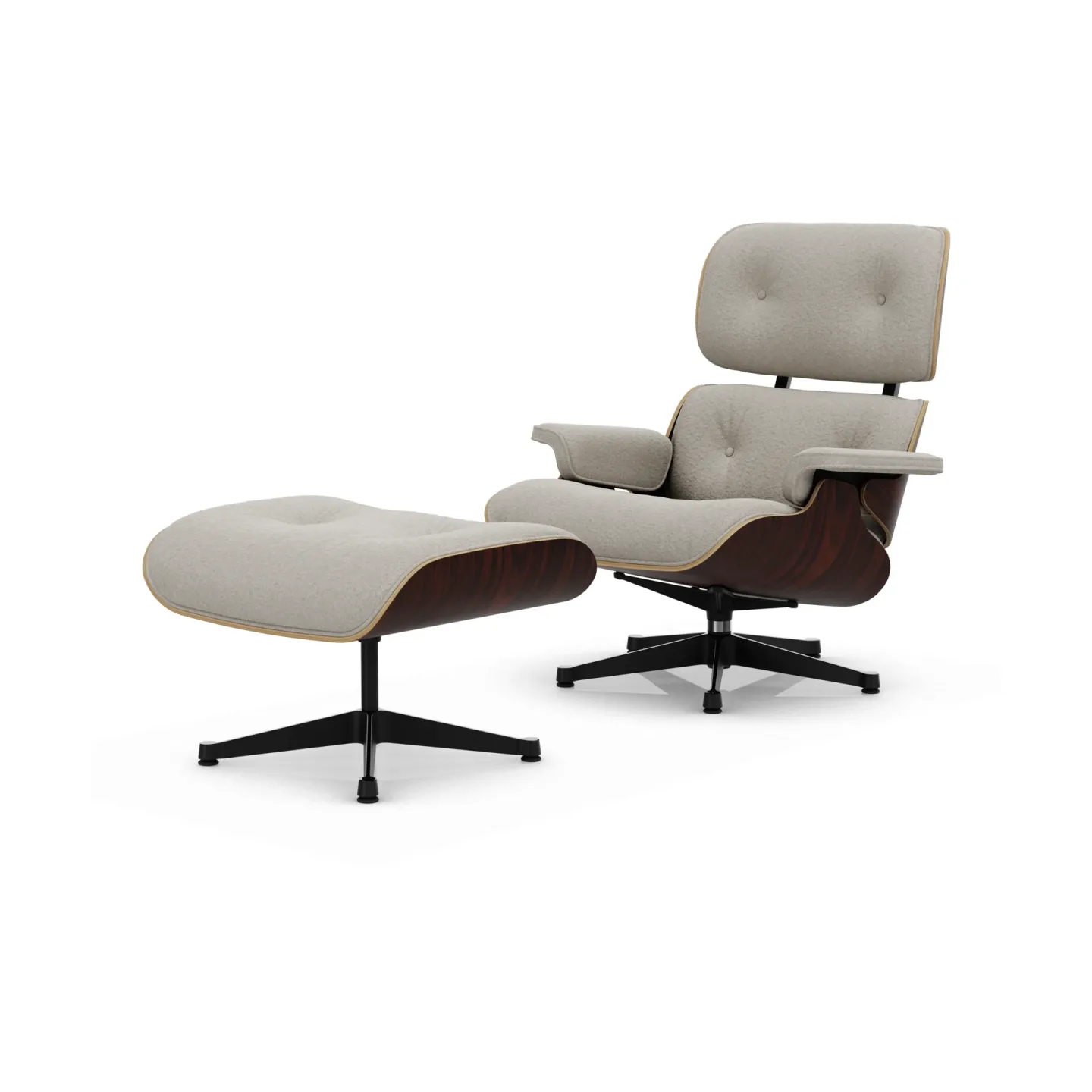 Vitra Eames Lounge Chair & Ottoman new dimensions 01 Ivory-pearl-05 sant. palisander-pol.steel-black