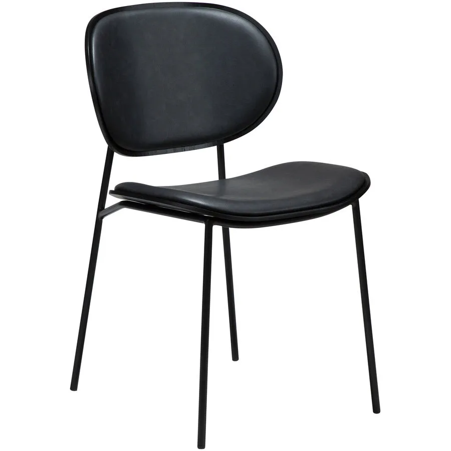 DAN-FORM Stuhl 2er-Set Clementina schwarz Kunstleder