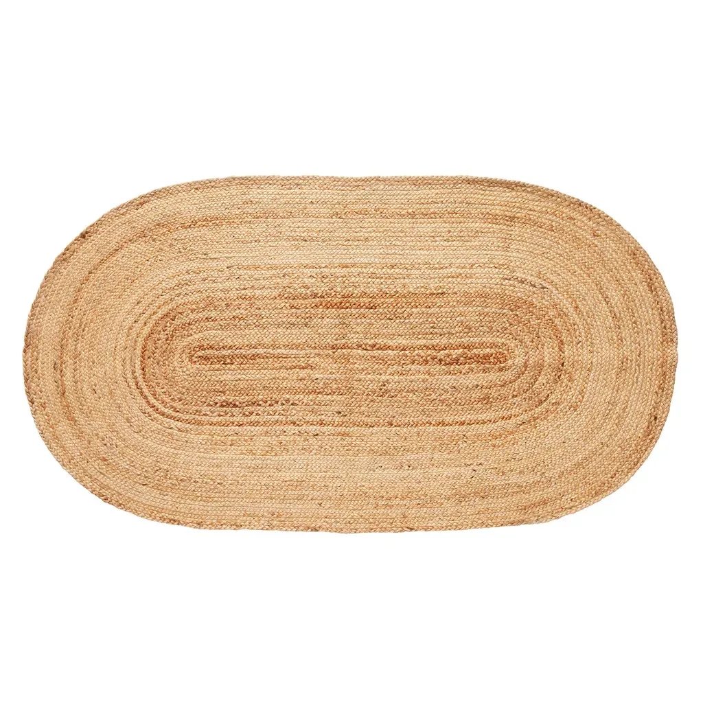 Hübsch Juteteppich oval 100x200 cm Natur