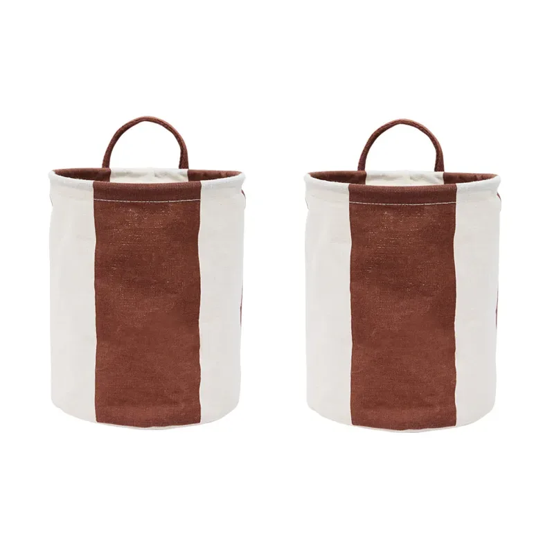 OYOY Kara Aufbewahrungskorb small Ø18x22 cm 2er-Pack Nutmeg
