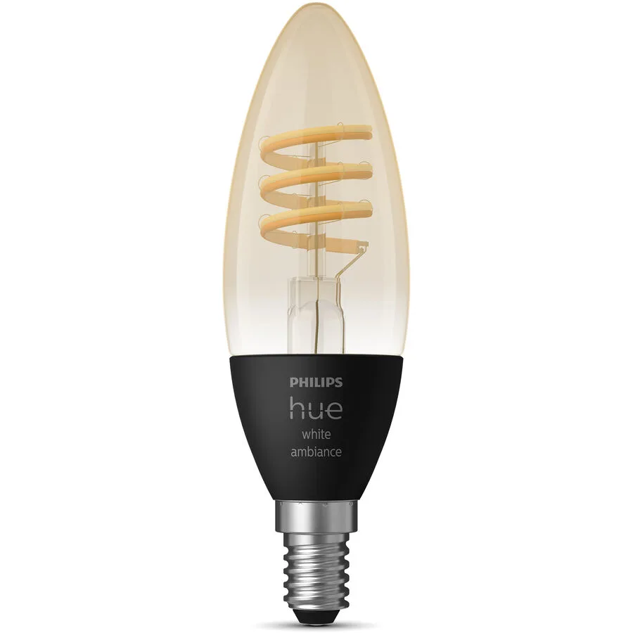 Leuchtmittel Philips Hue Glas E14 4.6 W - Farbe: Transparent - LED - Lichtfarbe: Extra warmweiss - Helles Neutralweiss - LED Leuchtmittel