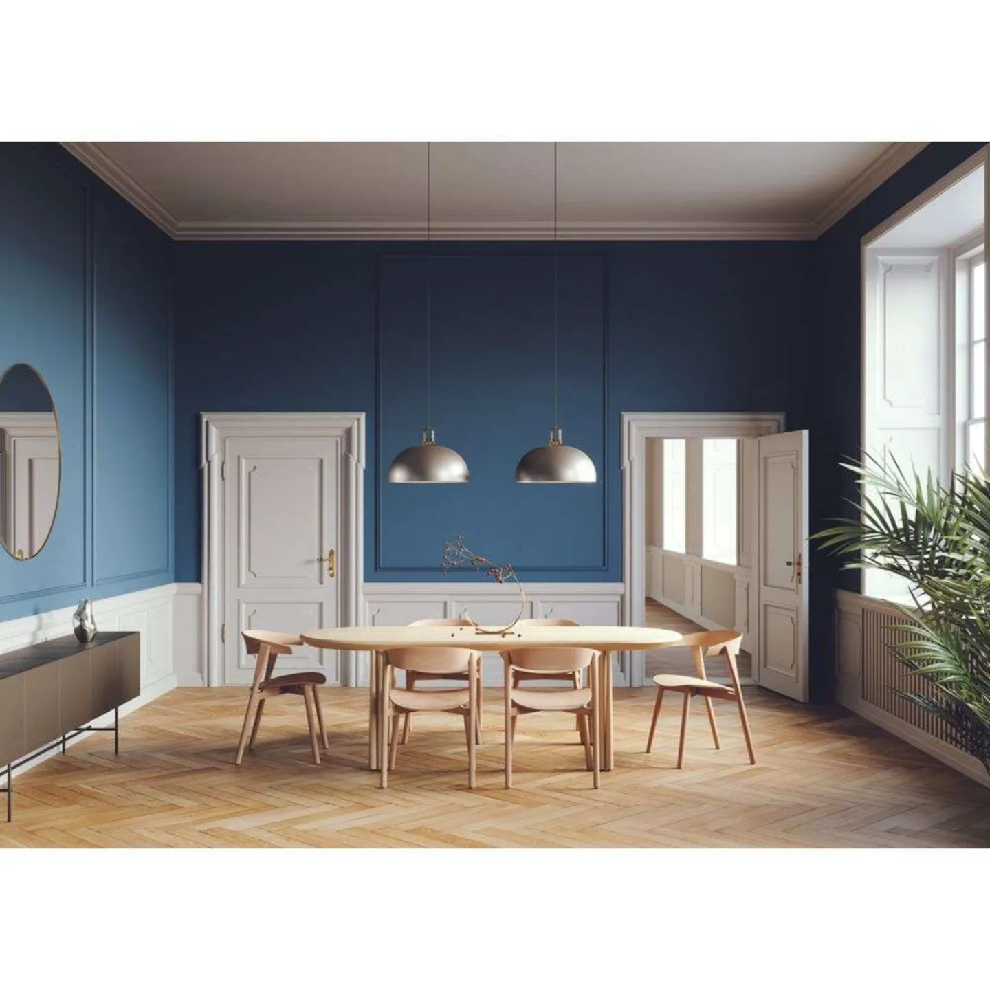 Jim Dome Pendelleuchte Grey/Matt Golden - Lodes - Wohnzimmer - Kunststoff